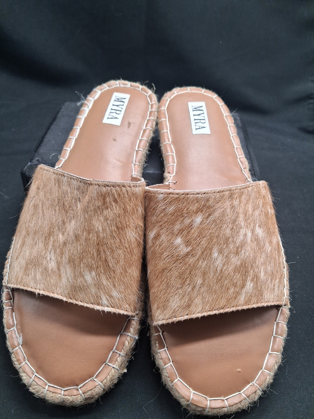 Myra Bag Cowhide Hair-on Espadrille Slide Sandals for Women